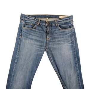 Rag & Bone/JEAN Womens Amelie Dre Jeans Blue Medium Wash Raw Hem Size 31
